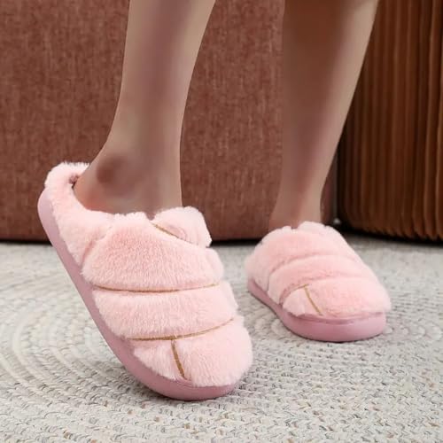 Womens Mens Dachshund Slippers Cute Dog Cartoon Bow Slippers Fuzzy Warm Plush Couple House Shoes3