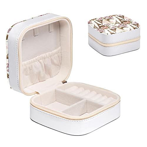 Boîte à bijoux tour de fleurs compacte pour bagues et colliers - 2