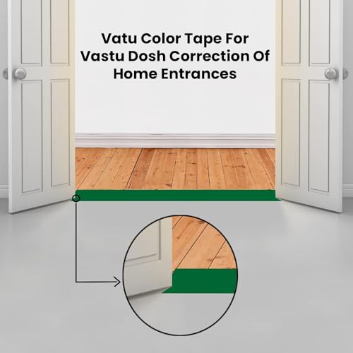 Image of PACKWHIZ Enhance Vastu Energy Colour Vastu Tape 4 Inch x 25 Meter | Bathroom, Toilet & Entrance Vastu Dosh Remedy | Negative Energy Correction & Zone Balancing Tape (Green, Pack of 1)