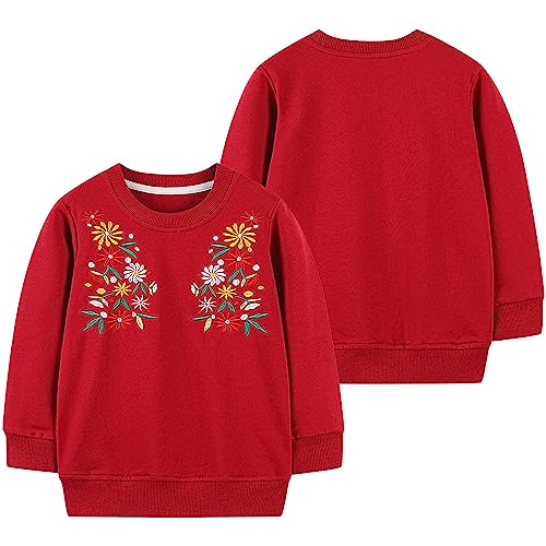 Boys Under Top 2023 New Pullover Round Neck Long Sleeve Sweatshirt Embroidered Floral Embroidered Flower T Shirt2