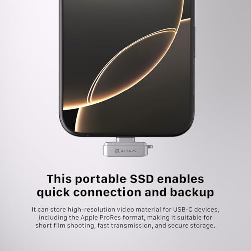 Image of ADAM elements SSD Flash Drive-iKlips S USB-C Nano Touch Fingerprint SSD 256GB for iPhone 15 /16 /17 Series