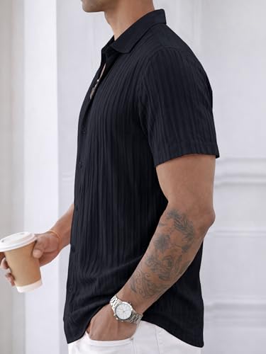 Image of Noble Monk Men's Polyester Regular Fit Solid Casual Shirt |Half Sleeve | |Stylish Shirt