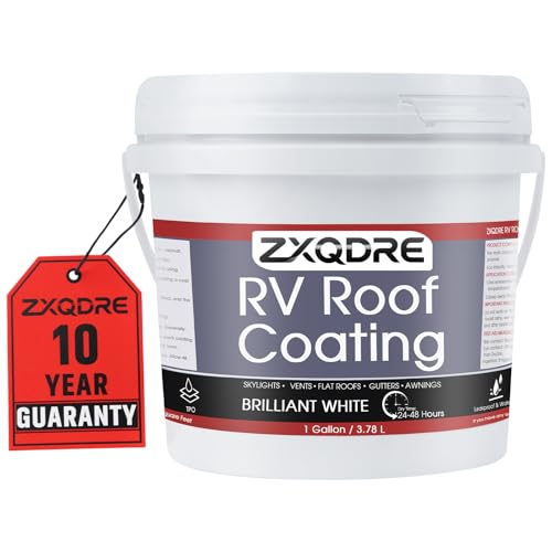 RV Roof Coating, Waterproof Camper Roof Sealant White Paint 1 Gallon