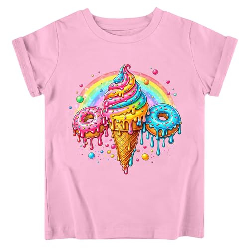Image of Funnycokid Little Girls T Shirt for Toddler 3-7 Years Kids Tee Graphic Short Sleeve Clothes Tops