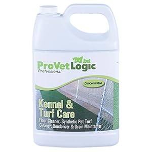 Pro Vet Logic Kennel & Turf Care- Floor Cleaner, Synthetic Pet Turf Cleaner, Deodorizer & Drain Maintainer- Gallon (Concentrated)
