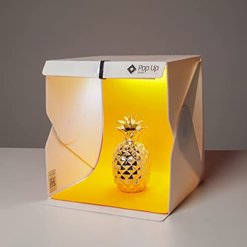 Estúdio Desmontável Portátil C/Fundos Infinitos e LEDs p/Fotografia