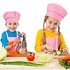 Handepo 28 Pcs Kid Apron and Chef Hat Set Adjustable Bib Apron with Pockets for Kids Cooking Baking Painting Crafting(Pink) #5