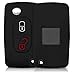 Produktbild kwmobile Autoschlüssel Silikon Hülle kompatibel mit Peugeot Citroen 2-Tasten Klapp Autoschlüssel - Schlüsselhülle in Schwarz