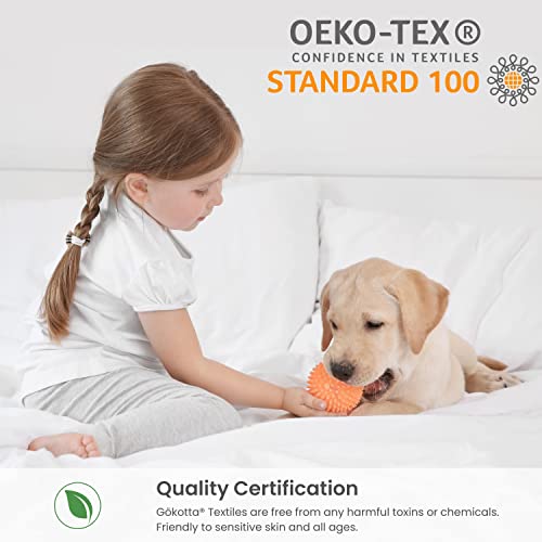 Gokotta 100% Bamboo Sheets King Size, Bed Sheet & Pillowcase Sets - 4 Piece, Ultra Soft | Silky | Cooling Bedding Sheets & Pillowcases For Hot Sleeper (King, Blue) #TOP5