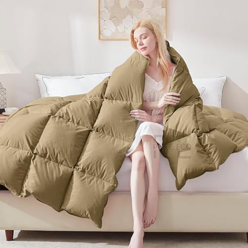 Image of PURE ECO Heavy Winter 400 GSM Comforter Single Size (60 inchX90 inch) - Soft Quality Winter Blanket Soft Microfiber Fill - Duvet /Blanket Single Size - Beige Color