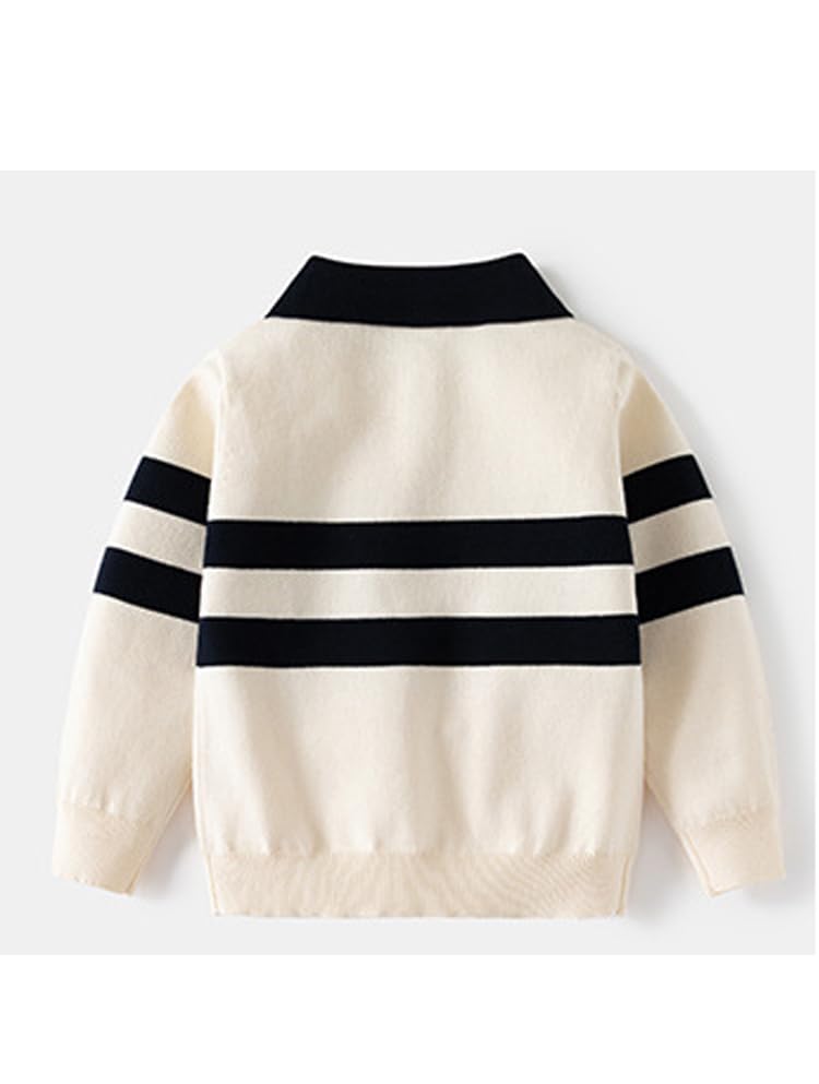 Toddler Kid's Color Block Printed Pullover Cartoon Embroidery Sweater Collar Ribbed Knitted Tops Knitwear2