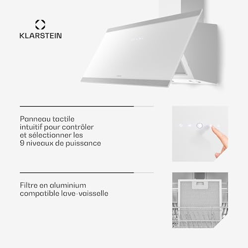 Flashline Hotte Inclinée Modes Extraction Et Recirculation Design Moderne 578 M³h 90 Cm - vue 8