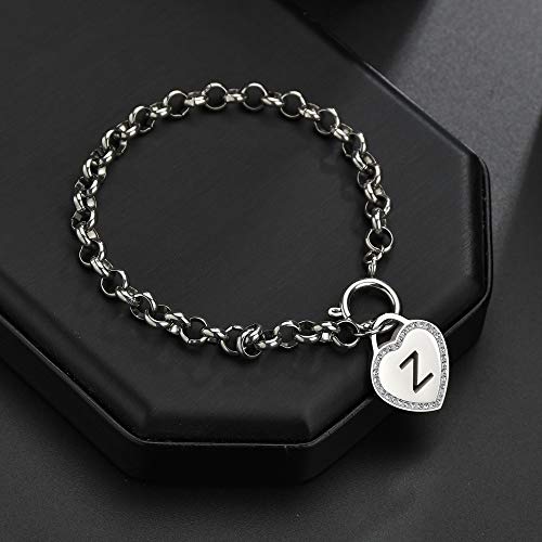 Image of CaleesLLC Letter A to Z Initial Charm Bracelet Adjustable Stainless Steel Anklet Personalized Wrist Link for Women