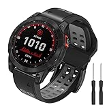 Songsier Fenix 7X Correa, 26 mm Quick Fit Pulsera de Reloj de Repuesto de Silicona Suave Ajustable para Fenix 6X Pro/ Fenix 6X/ Fenix 5X Plus/ Fenix 5X/ Fenix 3/ Fenix 3 HR/ Fenix 3 Sapphire
