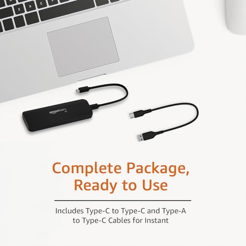 Image of amazon basics 1 TB Portable SSD | Type C Compatible NVMe Drive | Upto 950 MB /s | PC, Mac and Smartphone Compatible