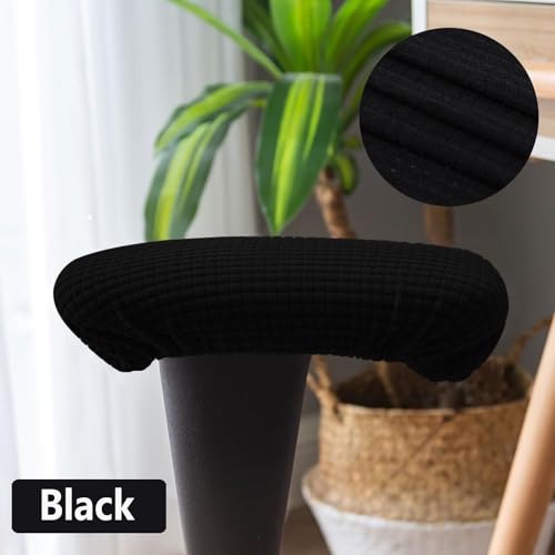 Image of Removable Washable Slipcovers Covers Pads,Chair Armrest Cover Universal Fit for Office Chair,Desk Chair, Gaming Chair (Black, 5 x 3 x 1.5 inches)