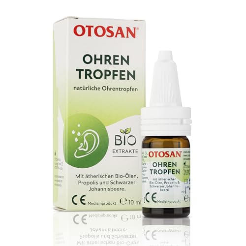 OTOSAN natürliche Ohrentropfen 10ml mit ätherischen Ölen, Propolis und Schwarzer Johannisbeere - lindernd bei Ohrenschmerzen - Medizinprodukt