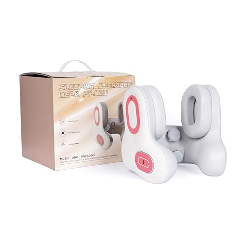 Almofada de pescoço para viagem em forma de U com fone de ouvido Bluetooth espuma viscoelástica almo