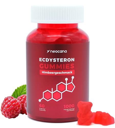 Ecdysteron Fruchtgummis 1000mg pro Portion – 98% Beta-Ecdysteron aus Cyanotis Arachnoidea – Muskelaufbau Booster – Vegane Gummies – Supplement Alternative zu Kapseln & Tabletten – 60 Stück