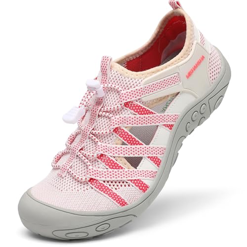 Mishansha Womens Hiking Sandals Closed Toe Outdoor Sport Sandal Breathable Non-Slip Water Shoes for Walking Beach Trekking Pink by Mishansha - Used condition - CA$36.60