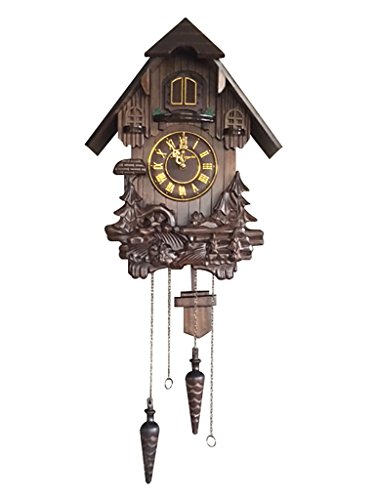 Vmarketingsite Wall Cuckoo Clocks Black Forest Wooden Cuckoo Clock. Black Forest Hand-Carved Cuckoo Clock. Bright Cuckoo Bird Sounds On The Hour And Chime Has Automatic Shut-Off. Excellent Gift. #TOP1