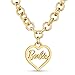 Barbie Round Link Heart Necklace - Gold