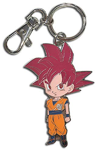 Great Eastern Entertainment GE-48162 Dragon Ball Super: SD SSG Red Goku Metal Keychain