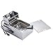Friggitrice Commerciale Friggitrice elettrica in Acciaio Inossidabile 6.3QT/6L 2500W con cestello e manopola della Temperatura Facile da Pulire per Uso Domestico Commerciale