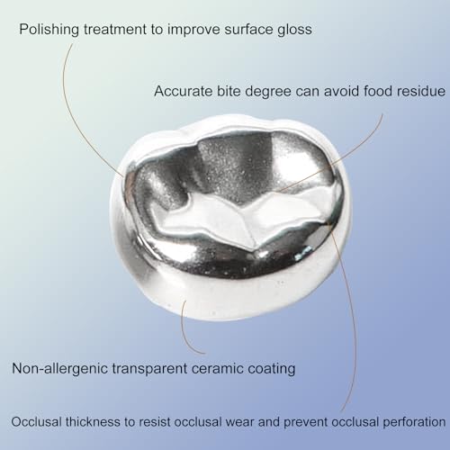 Image of Dental Molar Metal Crowns Kids Stainless Steel Chewing Function Dental Primary Metal Crowns Pack of 5(DUL4)