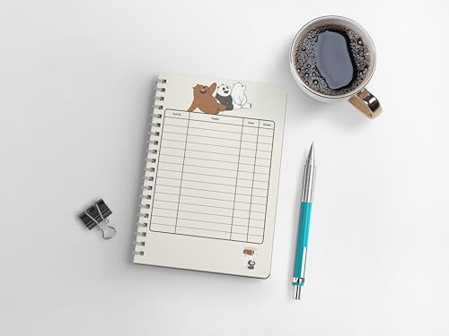 Image of We Bare Bears Wiro Journal Notebook | 80 gsm Paper With 350GSM Hard Cover | Unruled | Pages - 160 | A5 Size | Wiro Binding | Versatile for School, Home & Office