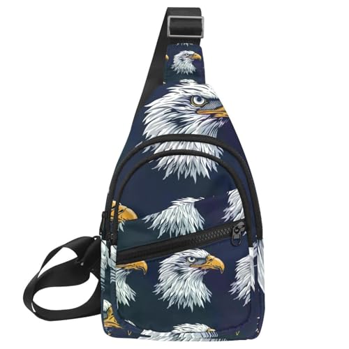 Sac à dos à bandoulière aigle multicolore avec sangle réglable pour homme et femme sport et voyage