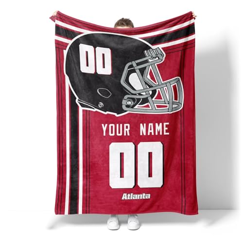 ANTKING Atlanta Blanket Gifts for Men Women Boy Throw Blanket Custom Name and Number