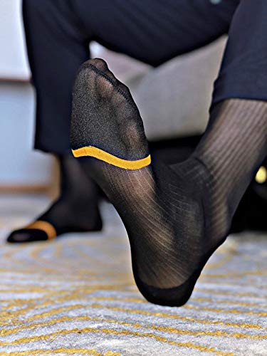 Goobester Men's Thin Formal Business Sheer Dress Sock Casual Suit Socks For Male, 1, One Size