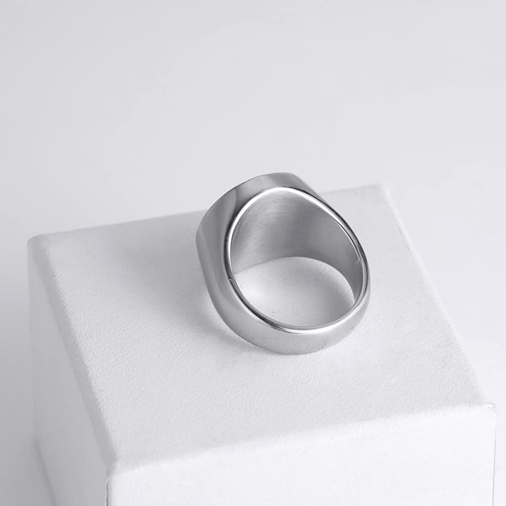 Amaxer Sette Arcangeli Anello per Uomo Acciaio Inossidabile Il Sigillo Di Salomone Tetragrammaton Anello Protezione Arcangeli Fascia Dichiarazione per Uomo Donna