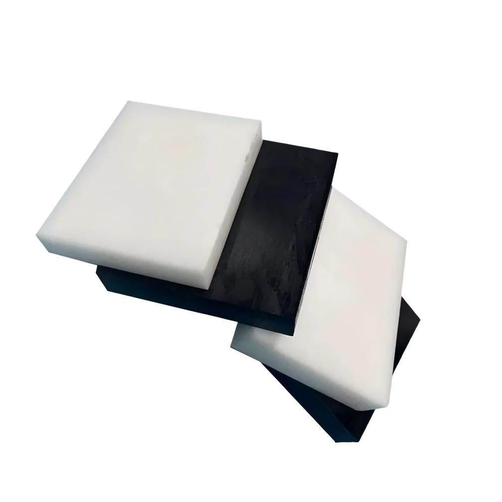 Zestaw 2 płyt POM Płaska kwadratowa prostokątna obróbka 5 mm-10 mm Czarny biały Wiele rozmiarów(WHITE,100x100x10mm)