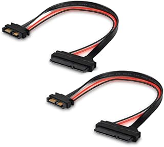 XMSJSIY Slimline Sata 13 Pin Male to 22 Pin Sata Female Cable Adapter,Slimline Serial ATA 7+6 Pin to SATA 7+15 Pin Extension Connector for 2.5 HDD,SSD and Laptop CD-ROM - 2PCS 30cm