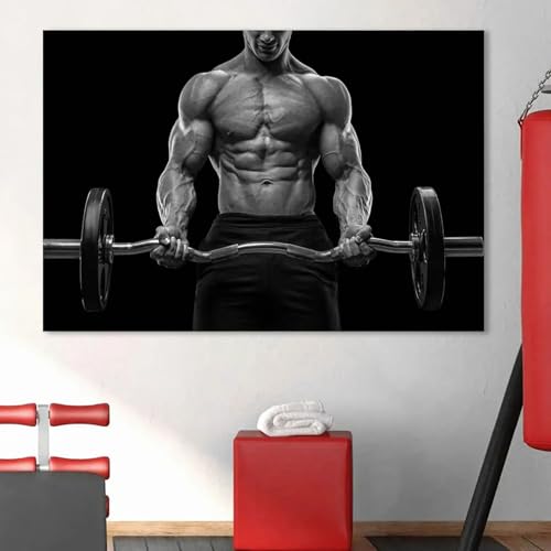 Affiche de fitness musculaire TONGYINLI 70x110 cm avec cadre pour salle de sport