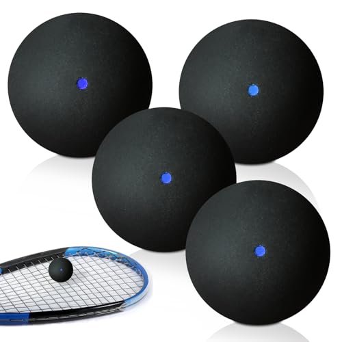 PORFOYO Squash Bälle 4er-Set Sport Squash Ball Gummi-Squashbälle Sport-Wettkampf-Squashball Für Training Anfänger Wettbewerb