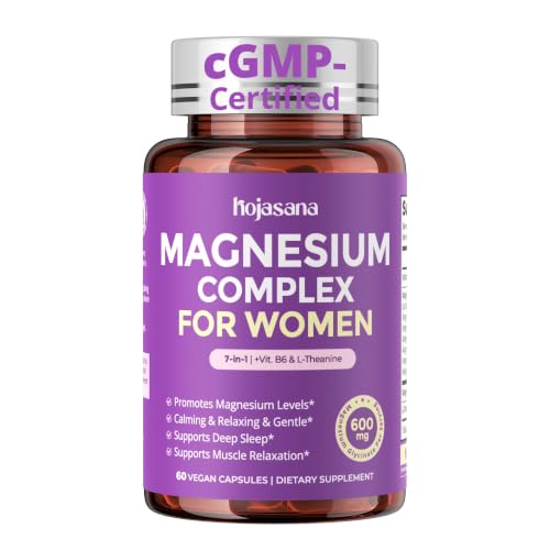HojaSana 7-in-1 Magnesium Complex for Women for Sleep, 60 Vegan Capsules