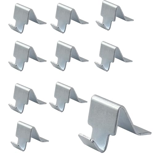 HARSKIYER Metal Shelf Clips 10 Pcs, Silver Pilaster Shelf Brackets for Standard Pilasters, Universal Shelf Support Bracket for Metal or Wood Cabinets, Bookcases