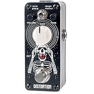 Distortion guitar effect pedal gives a British stack sound effect; a recreation of 70-80’s classical sound. 3 Controls by Volume, Tone and Gain 2 modes of Bright and Normal, switch to Bright position to distortion your sound for a bright tone or to N...