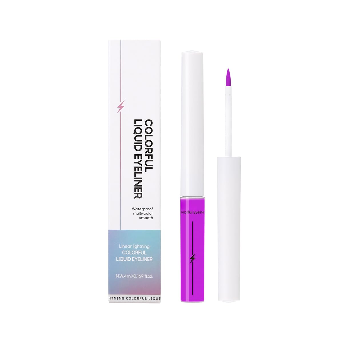 KISSIO Eyeliner,Fine Brush,Neon Color,Waterproof Glow Matte Daily Liquid Eyeliner, Easy to Use,for Neon Party(0.169oz, 07#Voilet)