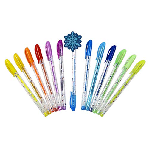 Frozen 2 Glitter and Gel Pen Set - Disney Themed 13-Piece “Sister Love” Drawing Set with 6 Gel Pens, 6 Glitter Pens, and One Bonus Glam Pen Topped with a Snowflake - Thumbnail 4