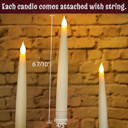 ORIENTAL CHERRY Halloween Decorations - Floating LED Candles with Remote Control -12Pcs Magic Witch Wizard Christmas Decor for Indoor Home Room Classroom Bedroom Birthday Party (with Common Remote)