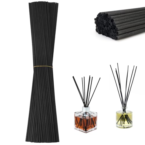 Difusores largos negros de 40 cm x 4 mm, varillas largas para ambientador, 80 unidades, varillas difusoras para ambientadores de habitación (40 mm x 4 mm)