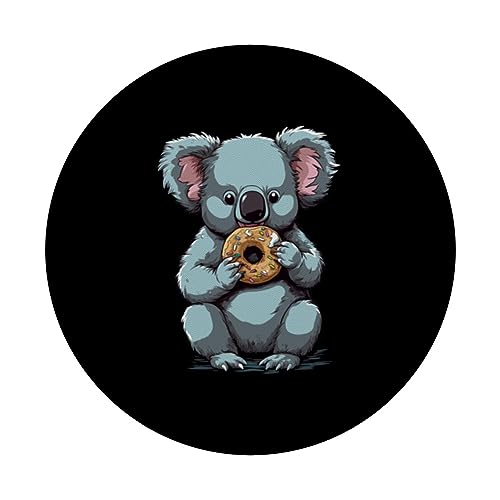 Koala Donut Lover Donut Party Outfit for Men Women kids PopSockets Swappable PopGrip, Black - Image 3