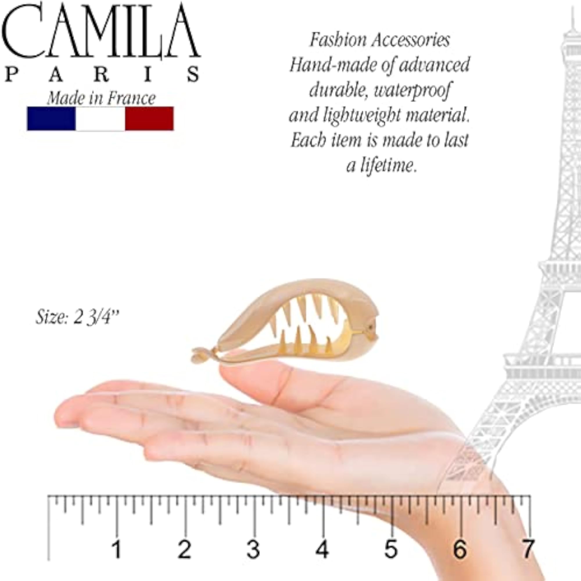 Beige Small Hair Clips for Women, Strong Hold