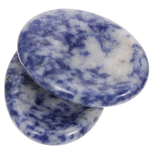 FOMIYES 2pcs Natural Crystal Healing Thumb Worry Stone for Relief Massage Stone Smooth Edges