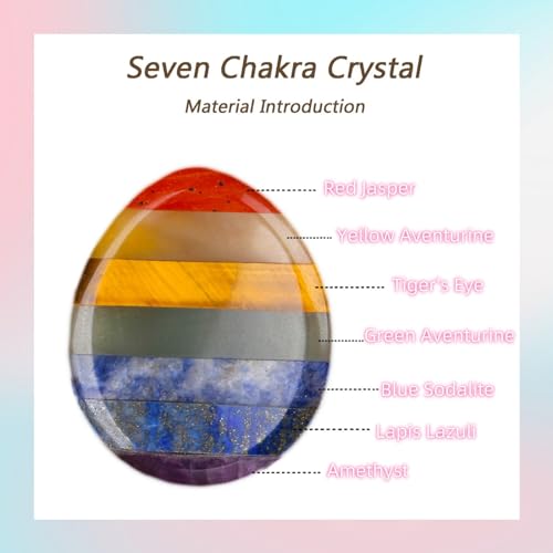 MAIBAOTA Chakra Worry Stone for Anxiety Relief Healing Crystals Thumb Gemstones Mindfulness Spiritual Reiki Small Gifts for Women - Image 5
