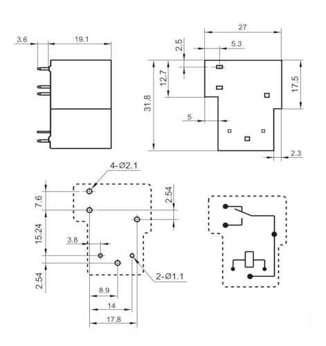 Relé SLA-12VDC-SL-C de 30A con 6 pines para alta potencia estable 3